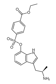 4-[3-((R)-2-Amino-propyl)-1H-indol-7-yloxysulfonyl]-benzoic acid ethyl ester结构式