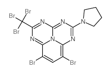 7,9-dibromo-2-tribromomethyl-5-(1-pyrrolidino)-1,3,4,6,9b-pentaazaphenalene结构式