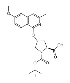 (2S,4R)-1-(tert-butoxycarbonyl)-4-(6-methoxy-3-methylisoquinolin-1-yloxy)pyrrolidine-2-carboxylic acid Structure