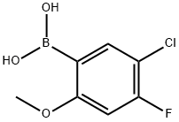 (5-Chloro-4-fluoro-2-methoxyphenyl) boronic acid结构式