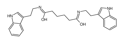 N,N'-bis[2-(1H-indol-3-yl)ethyl]hexanediamide结构式