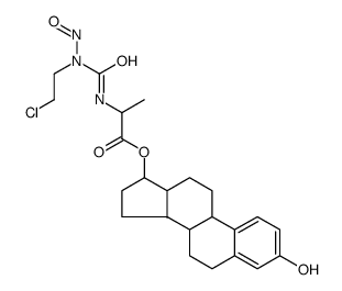 (3-hydroxy-13-methyl-6,7,8,9,11,12,14,15,16,17-decahydrocyclopenta[a]phenanthren-17-yl) 2-[[2-chloroethyl(nitroso)carbamoyl]amino]propanoate Structure