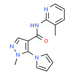 1-methyl-N-(3-methylpyridin-2-yl)-5-(1H-pyrrol-1-yl)-1H-pyrazole-4-carboxamide结构式