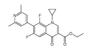 ethyl 1-cyclopropyl-7-(2,6-dimethyl-4-pyridinyl)-6,8-difluoro-1,4-dihydro-4-oxo-3-quinolinecarboxylate结构式