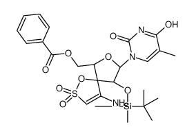 [(6R,8R,9R)-4-amino-9-[tert-butyl(dimethyl)silyl]oxy-8-(5-methyl-2,4-dioxopyrimidin-1-yl)-2,2-dioxo-1,7-dioxa-2λ6-thiaspiro[4.4]non-3-en-6-yl]methyl benzoate Structure