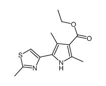 1H-Pyrrole-3-carboxylicacid,2,4-dimethyl-5-(2-methyl-4-thiazolyl)-,ethylester(9CI)结构式