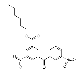 hexyl 2,7-dinitro-9-oxofluorene-4-carboxylate结构式