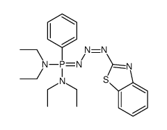 N-[(1,3-benzothiazol-2-yliminohydrazinylidene)-(diethylamino)-phenyl-λ5-phosphanyl]-N-ethylethanamine Structure