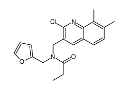 Propanamide, N-[(2-chloro-7,8-dimethyl-3-quinolinyl)methyl]-N-(2-furanylmethyl)- (9CI) picture