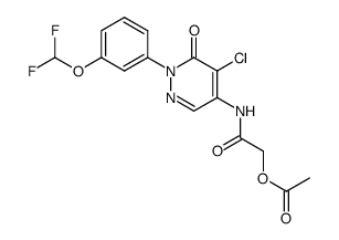 2-acetoxy-N-[5-chloro-1-(3-difluoromethoxy-phenyl)-6-oxo-1,6-dihydro-pyridazin-4-yl]-acetamide结构式