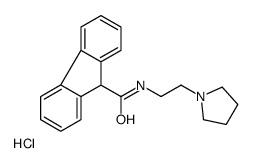 N-(2-pyrrolidin-1-ylethyl)-9H-fluorene-9-carboxamide,hydrochloride结构式