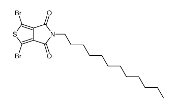 1,3-二溴-5-十二烷基-4H-噻吩并[3,4-c]吡咯-4,6(5H)-二酮结构式