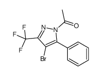 1-[4-Bromo-5-phenyl-3-(trifluoromethyl)-1H-pyrazol-1-yl]ethanone结构式