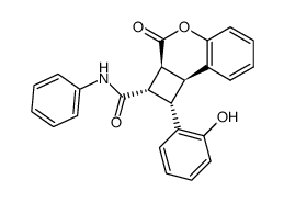 2-phenylcarbamoyl-1-(2-hydroxyphenyl)-1-α,2α,2aβ,8bβ-tetrahydro-3H-cyclobuta-[c]-chromen-3-one结构式