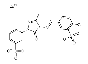 calcium 2-chloro-5-[[4,5-dihydro-3-methyl-5-oxo-1-(3-sulphonatophenyl)-1H-pyrazol-4-yl]azo]benzenesulphonate Structure