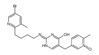 4(1H)-Pyrimidinone, 2-((4-(5-bromo-3-methyl-2-pyridinyl)butyl)amino)-5-((6-methyl-3-pyridinyl)methyl)- Structure