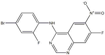 (4-bromo-2-fluoro-phenyl)-(7-fluoro-6-nitro-quinazolin-4-yl)-amine Structure