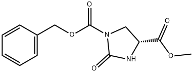 1-苄基 4-甲基 (R)-2-氧代咪唑烷-1,4-二羧酸酯结构式