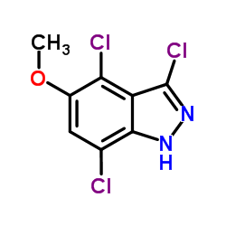 3,4,7-Trichloro-5-methoxy-1H-indazole结构式