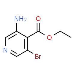 Ethyl 3-amino-5-bromopyridine-4-carboxylate, 3-Amino-5-bromo-4-(ethoxycarbonyl)pyridine structure