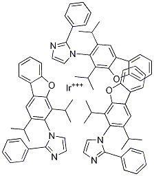 Tris[1-(2,4-diisopropyldibenzo[b,d]furan-3-yl)-2-phenyl-1H-iMidazole] iridiuM(III) structure