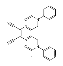 N,N'-((5,6-dicyanopyrazine-2,3-diyl)bis(methylene))bis(N-phenylacetamide) Structure