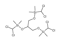 1,1,9,9-tetrachloro-5-(dichloromethyl-dimethyl-silanyloxy)-2,2,8,8-tetramethyl-3,7-dioxa-2,8-disila-nonane结构式