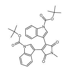 di-tert-butyl 3,3'-(1-methyl-2,5-dioxo-2,5-dihydro-1H-pyrrole-3,4-diyl)bis(1H-indole-1-carboxylate) Structure