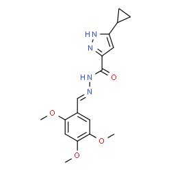 (E)-3-cyclopropyl-N-(2,4,5-trimethoxybenzylidene)-1H-pyrazole-5-carbohydrazide结构式