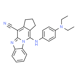 11-((4-(diethylamino)phenyl)amino)-2,3-dihydro-1H-benzo[4,5]imidazo[1,2-a]cyclopenta[d]pyridine-4-carbonitrile结构式