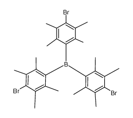 三(4-溴-2,3,5,6-四甲基苯基)硼烷结构式