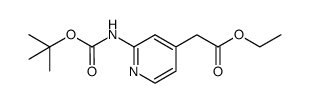 ethyl 2-(2-((tert-butoxycarbonyl)amino)pyridin-4-yl)acetate structure