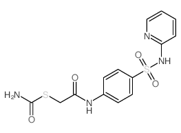 2-carbamoylsulfanyl-N-[4-(pyridin-2-ylsulfamoyl)phenyl]acetamide structure