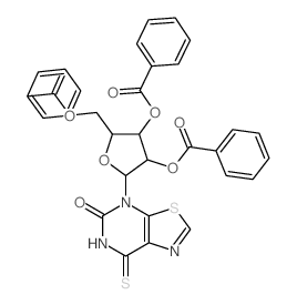 Thiazolo[5,4-d]pyrimidin-5(4H)-one,6,7-dihydro-7-thioxo-4-(2,3,5-tri-O-benzoyl-b-D-ribofuranosyl)- picture