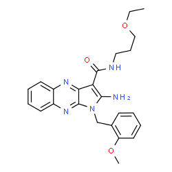 2-Amino-N-(3-ethoxypropyl)-1-(2-methoxybenzyl)-1H-pyrrolo[2,3-b]quinoxaline-3-carboxamide structure