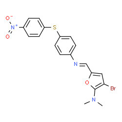 2-Furanamine,3-bromo-N,N-dimethyl-5-[[[4-[(4-nitrophenyl)thio]phenyl]imino]methyl]- picture