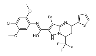 3-bromo-N-(4-chloro-2,5-dimethoxyphenyl)-5-thiophen-2-yl-7-(trifluoromethyl)-1,5,6,7-tetrahydropyrazolo[1,5-a]pyrimidine-2-carboxamide Structure