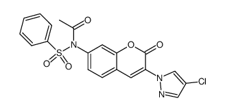 N-benzenesulfonyl-N-[3-(4-chloro-pyrazol-1-yl)-2-oxo-2H-chromen-7-yl]-acetamide Structure