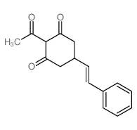 2-acetyl-5-(2-phenylethenyl)cyclohexane-1,3-dione Structure