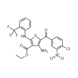 Ethyl4-amino-5-(4-chloro-3-nitrobenzoyl)-2-((2-(trifluoromethyl)phenyl)amino)thiophene-3-carboxylate picture