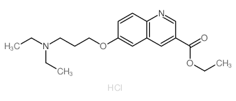 3-Quinolinecarboxylicacid, 6-[3-(diethylamino)propoxy]-,ethyl ester, hydrochloride (1:2)结构式