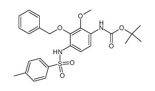 N4-(tert-butyloxycarbonyl)-2-benzyloxy-3-methoxy-N1-(p-toluenesulfonyl)benzene-1,4-diamine Structure