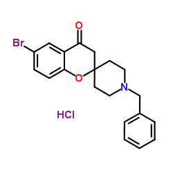 1'-Benzyl-6-bromospiro[chromene-2,4'-piperidin]-4(3H)-one hydrochloride (1:1)结构式