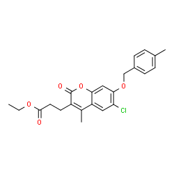 ethyl 3-[6-chloro-4-methyl-7-[(4-methylphenyl)methoxy]-2-oxochromen-3-yl]propanoate结构式