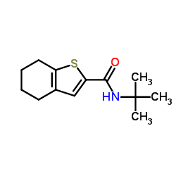 N-(2-Methyl-2-propanyl)-4,5,6,7-tetrahydro-1-benzothiophene-2-carboxamide structure