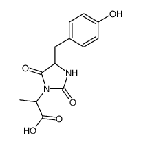 2-[4-(4-hydroxy-benzyl)-2,5-dioxo-imidazolidin-1-yl]-propionic acid Structure