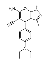 6-Amino-4-(4-diethylamino-phenyl)-3-methyl-1,4-dihydro-pyrano[2,3-c]pyrazole-5-carbonitrile结构式