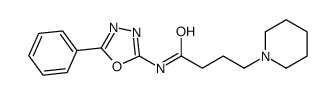 N-(5-phenyl-1,3,4-oxadiazol-2-yl)-4-piperidin-1-ylbutanamide Structure