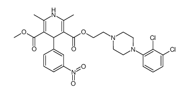 1,4-dihydro-2,6-dimethyl-4-(3-nitrophenyl)-3,5-pyridinecarboxylic acid methyl ester 2-(N-4-(2,3-dichlorophenyl)piperazinyl)ethyl ester结构式