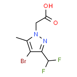 [4-Bromo-3-(difluoromethyl)-5-methyl-1H-pyrazol-1-yl]acetic acid structure